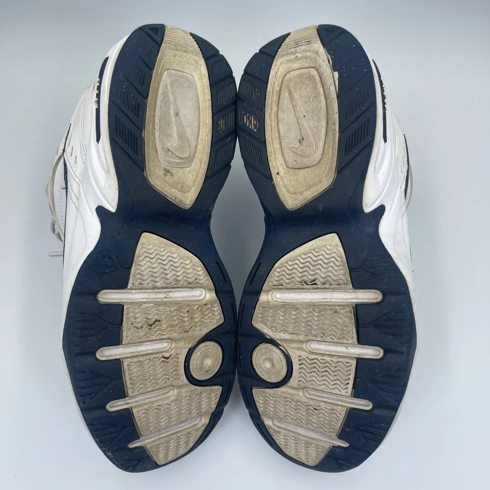 Nike Air Monarch IV Walking Shoes Men's Size 9.5W White Leather Athletic Sneaker